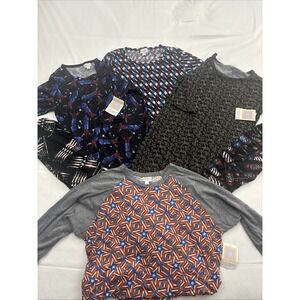 LuLaRoe Mixed Lot 6 Pc 3 Julia/2 Leggings/1 Randy Patriotic Prints Bundle